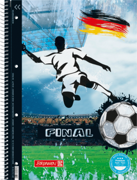 Collegeblock Premium Fußball Deutschland A4 liniert, mit Randlinie innen und außen, Lin. 27