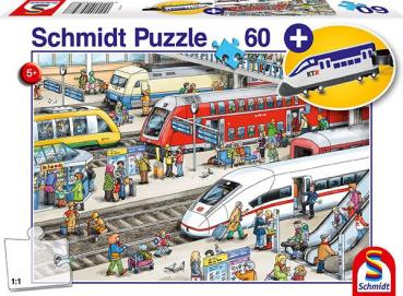 Kinderpuzzle mit add on, Motiv - Am Bahnhof