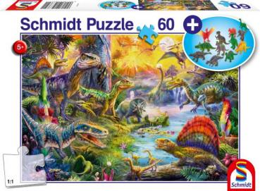 Kinderpuzzle mit add on Motiv - Dinosaurier + Dinosaurier-Figuren-Set