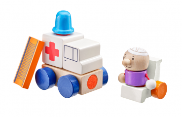 Klettini® Krankenwagen - Klett-Stapelspielzeug 7 Teile